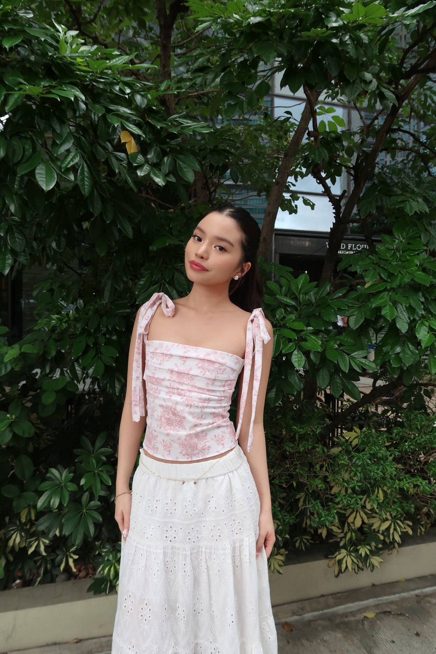The Lila Top in Pink Toile