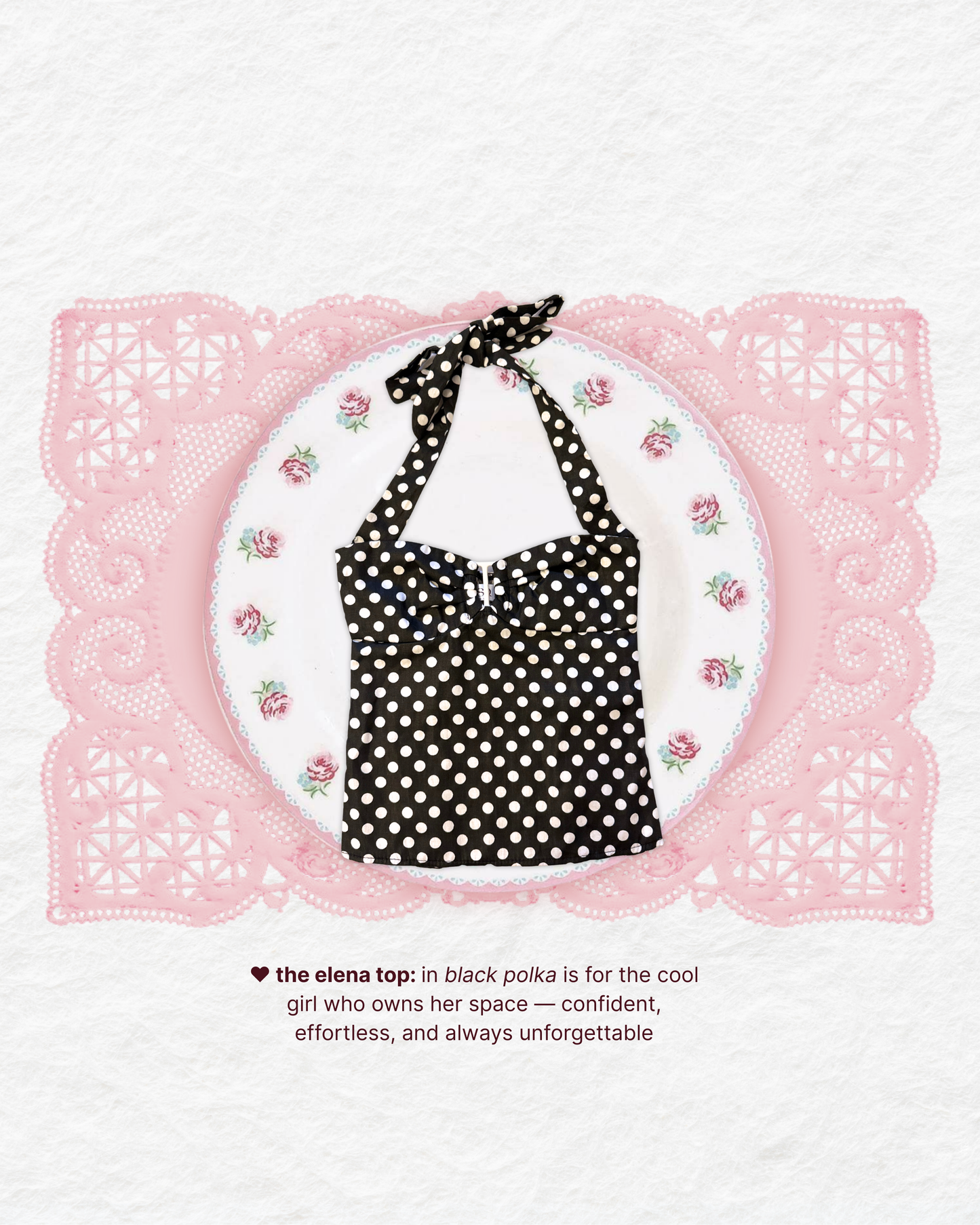 Elena Top in Black Polka